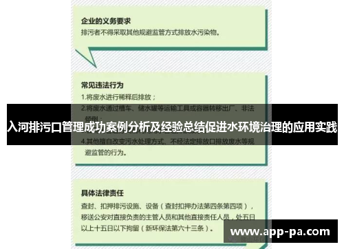 入河排污口管理成功案例分析及经验总结促进水环境治理的应用实践