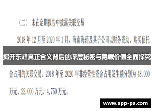 揭开东超真正含义背后的深层秘密与隐藏价值全面探究